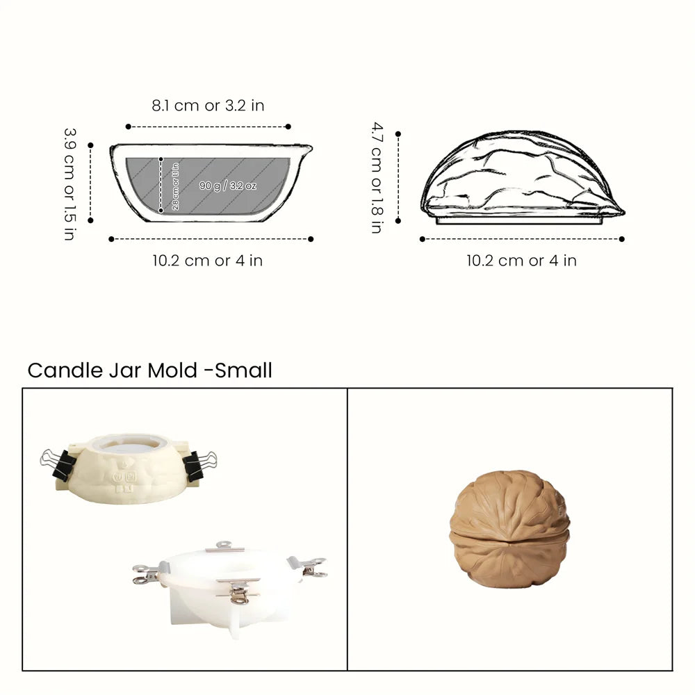 Nexa™ Artisan Walnut Shell Candle Jar Mold