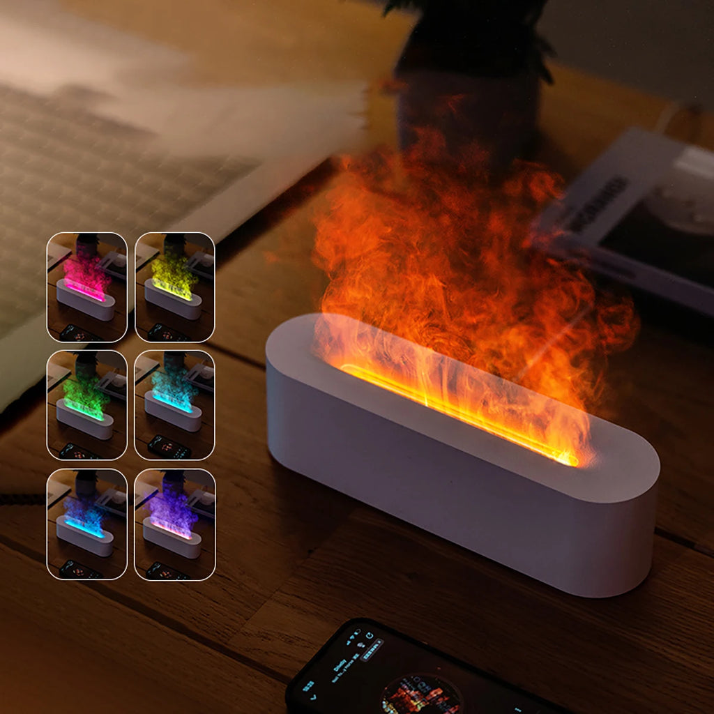 Nexa™ Ultrasonic Flame Aroma Diffuser – RGB Color Changing Humidifier