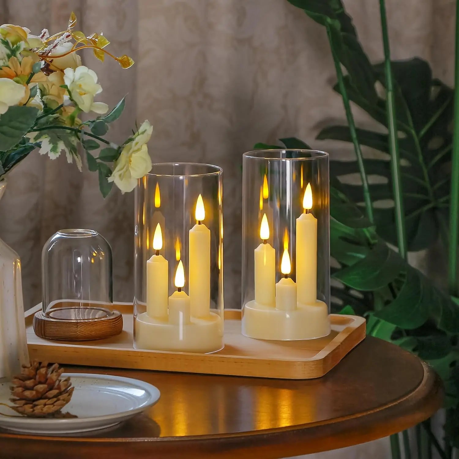 Nexa™ 3-in-1 Flameless LED Candle Ensemble with Acrylic Lampshade