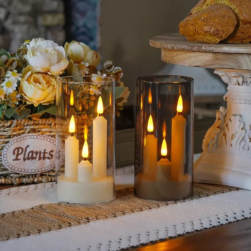 Nexa™ 3-in-1 Flameless LED Candle Ensemble with Acrylic Lampshade