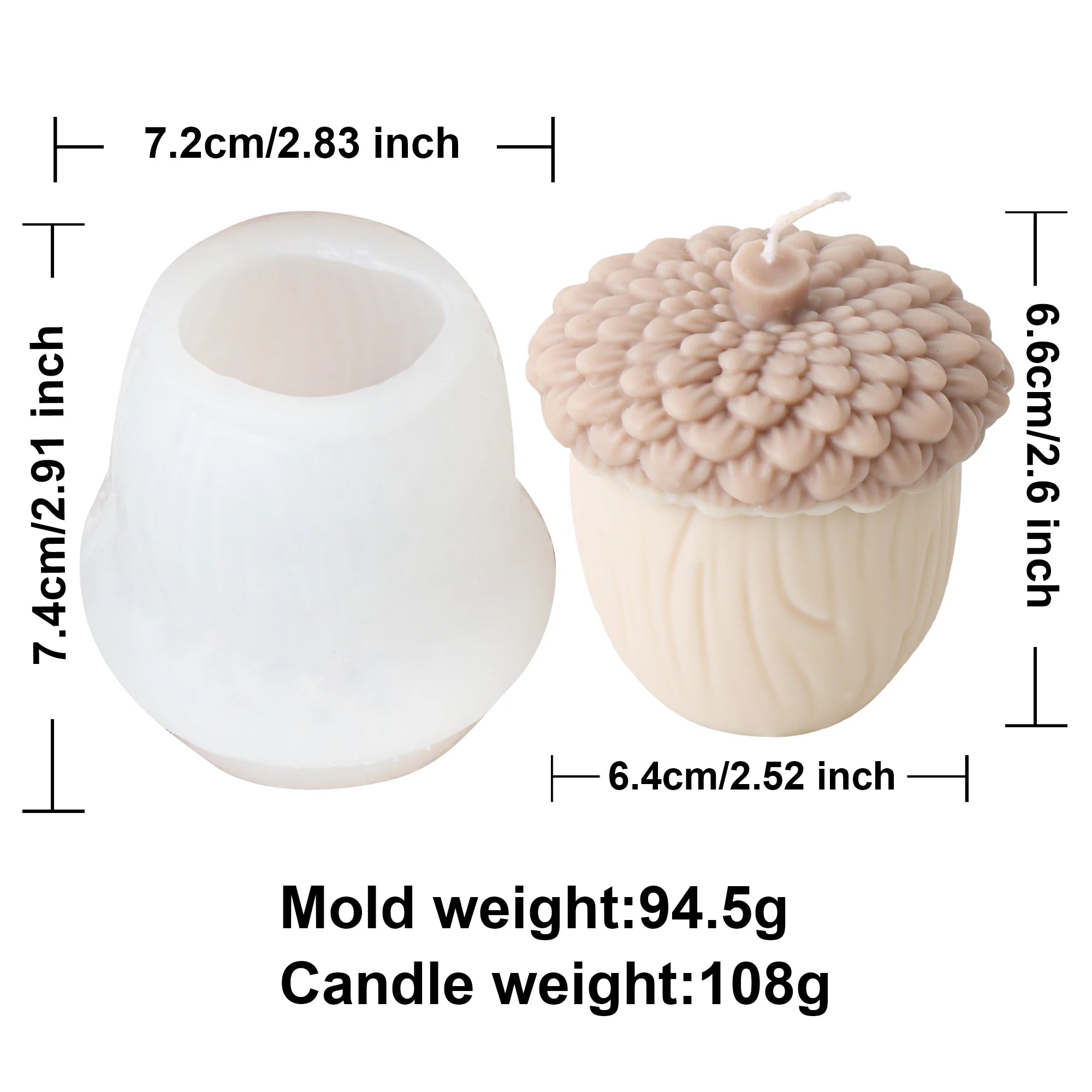 Nexa™ Botanical Pinecone & Acorn Silicone Mold