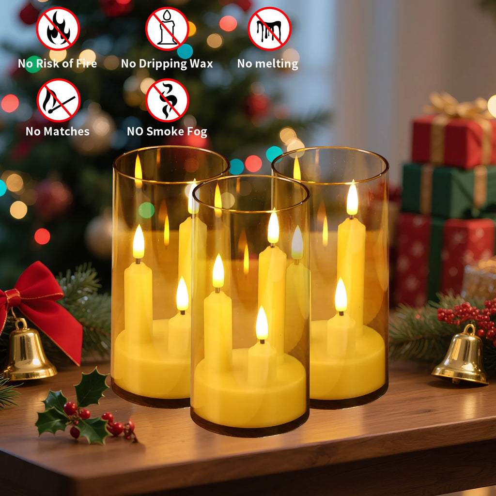 Nexa™ 3-in-1 Flameless LED Candle Ensemble with Acrylic Lampshade