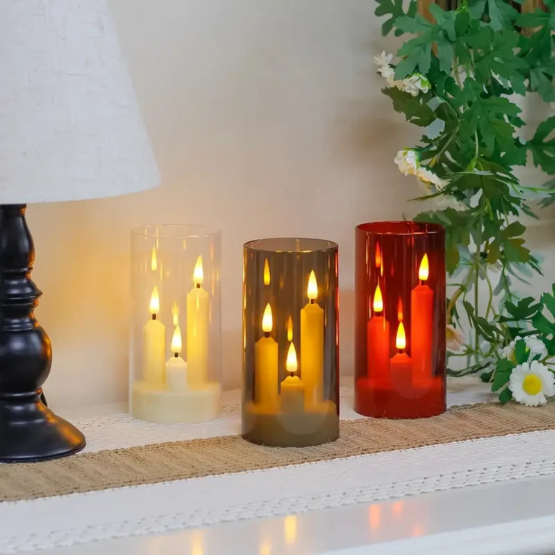 Nexa™ 3-in-1 Flameless LED Candle Ensemble with Acrylic Lampshade