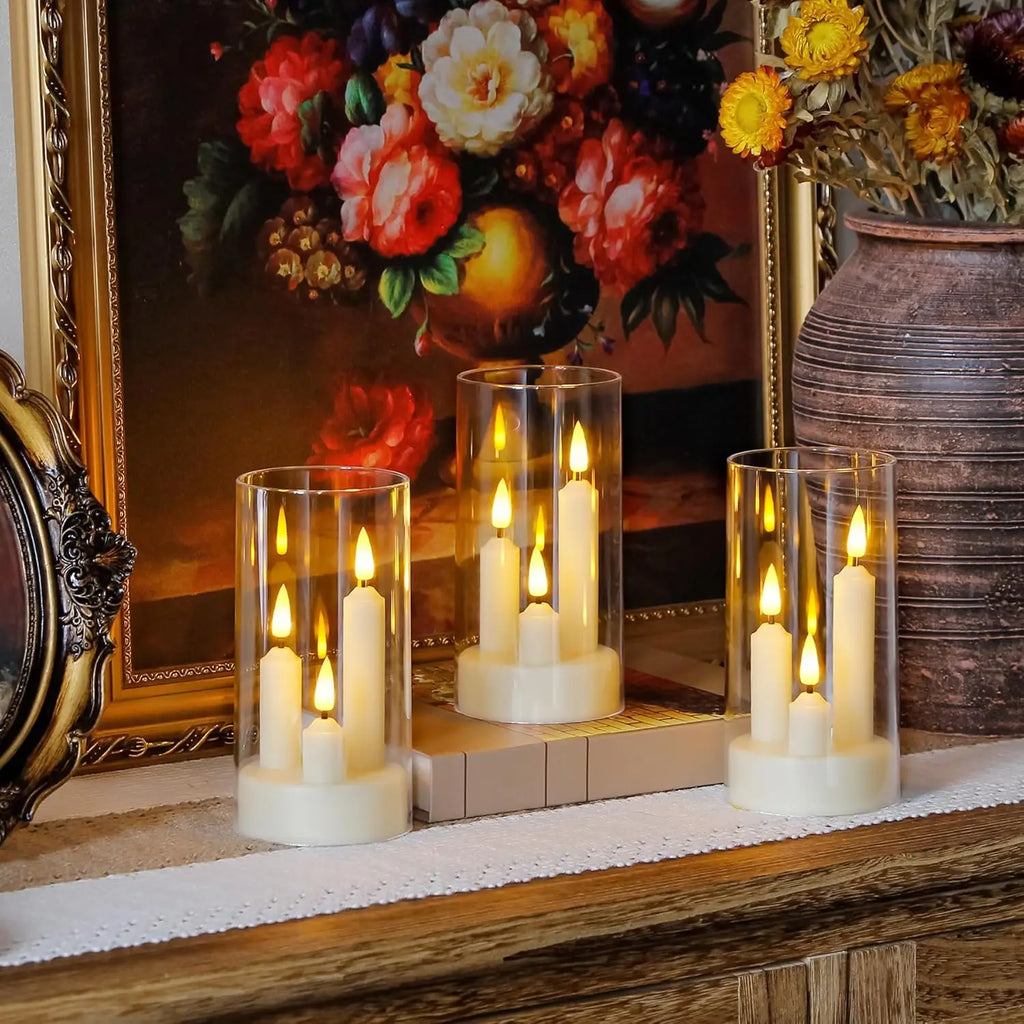 Nexa™ 3-in-1 Flameless LED Candle Ensemble with Acrylic Lampshade