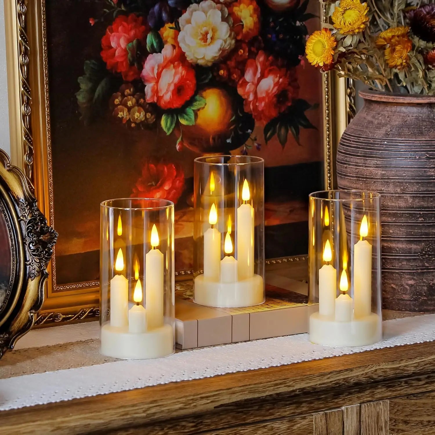 Nexa™ 3-in-1 Flameless LED Candle Ensemble with Acrylic Lampshade