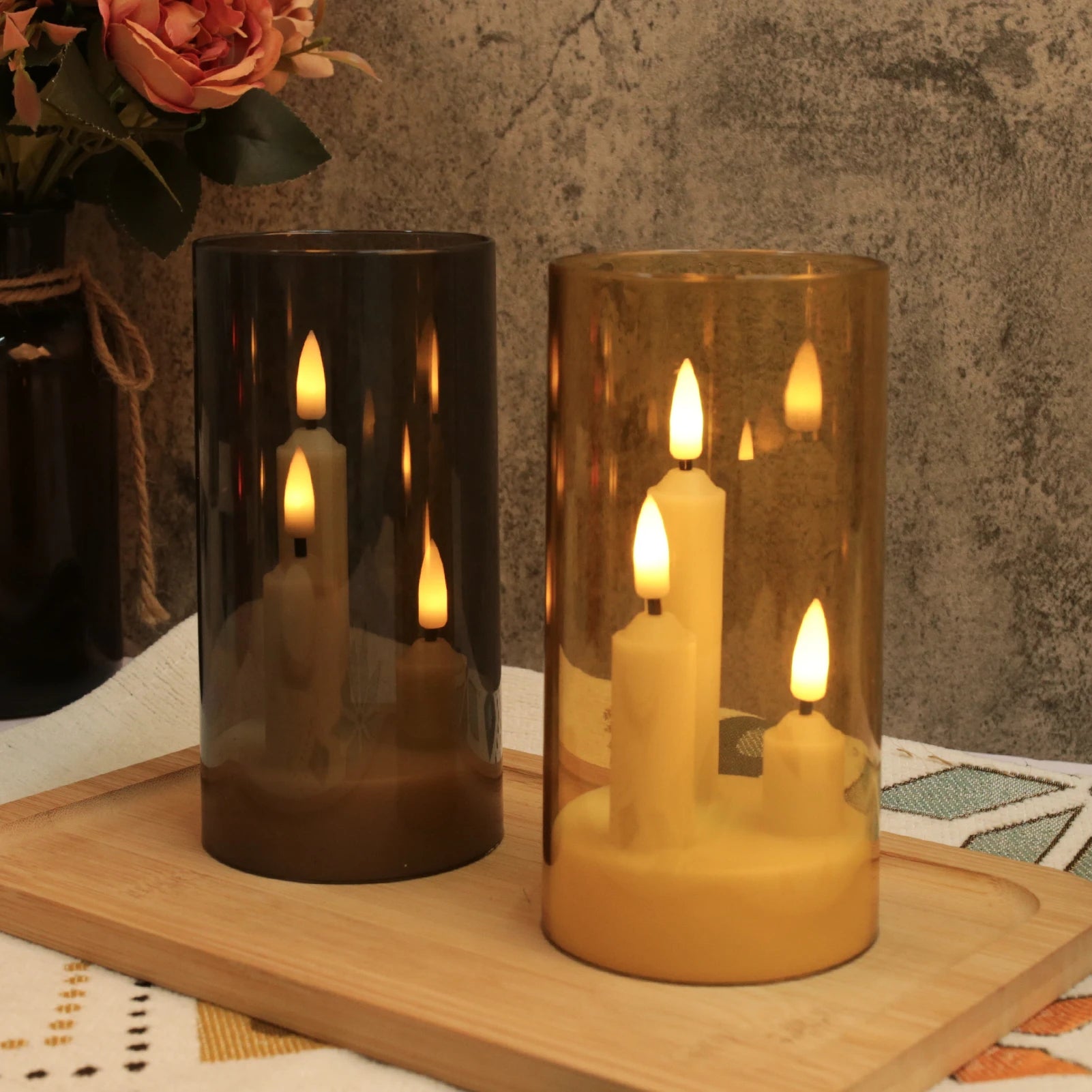Nexa™ 3-in-1 Flameless LED Candle Ensemble with Acrylic Lampshade